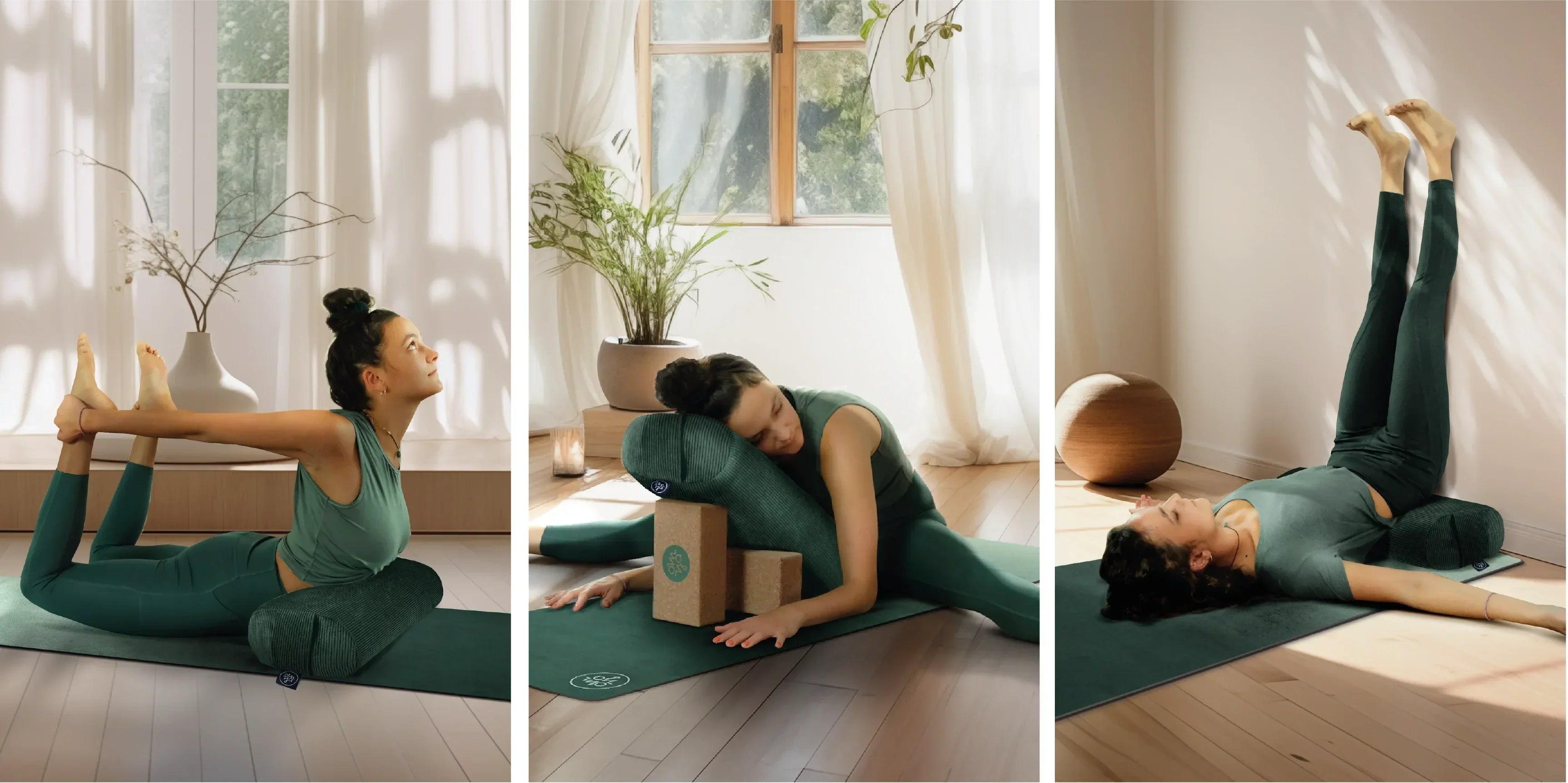 yoga polster, yoga pose with bolster, yin yoga, yoga studio