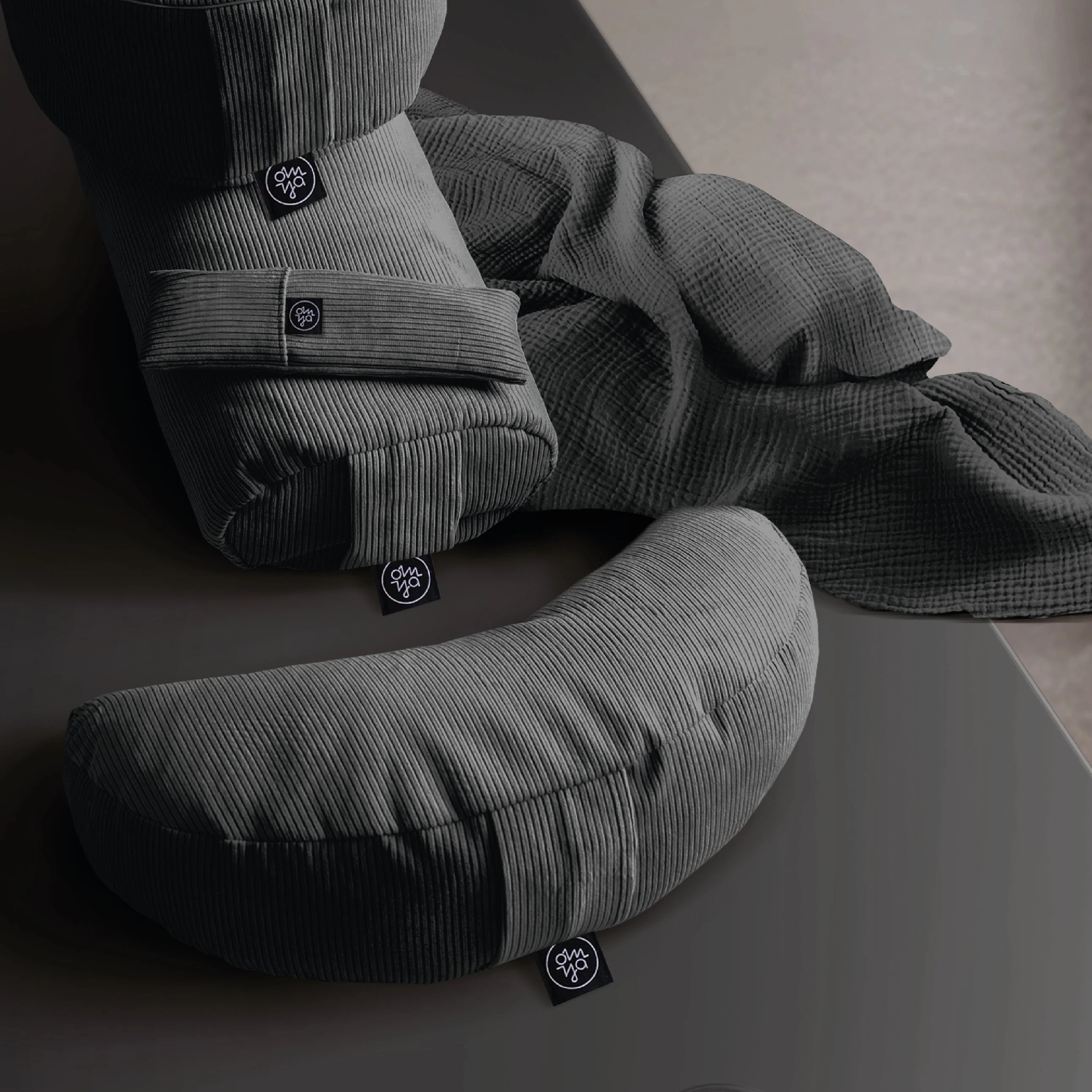 Shavasana Decke - Granit Musselin