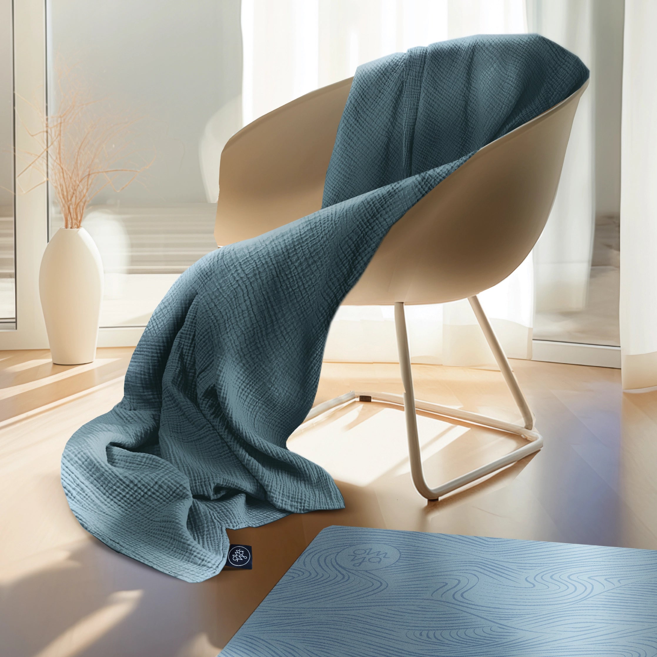 Shavasana Blanket - Aqua Muslin