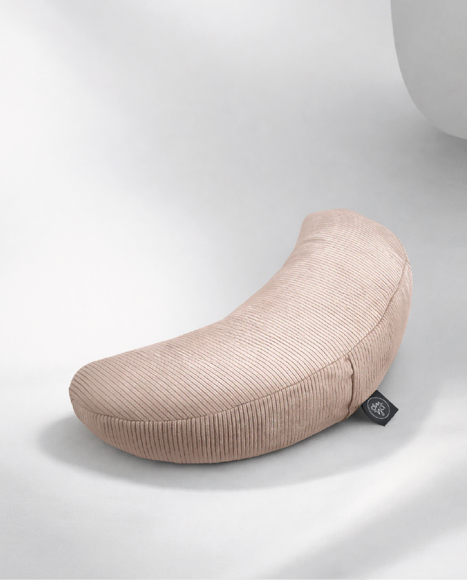Design Yoga Half Moon Cushion - Blush Cord